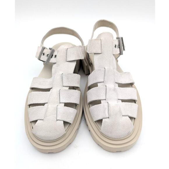 AllSaints Nessa Chunky Leather women's Sandals Stone White size US7 EU37 - Picture 2 of 12